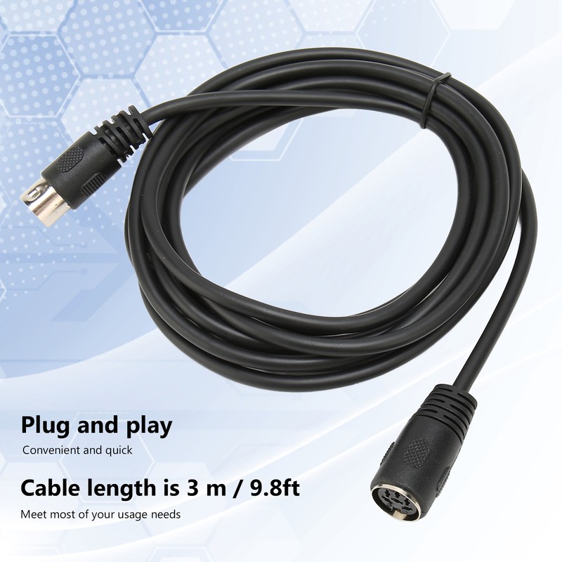 6 Pin DIN Male to Female Cable Sound Data Signal