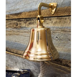 Nautical Premium Polished Brass and Nickel Coated Door Functional Bells | Exclusive Pirate's Decor Gifts Collectibles | Nagina International (Brass, 3 Inches)