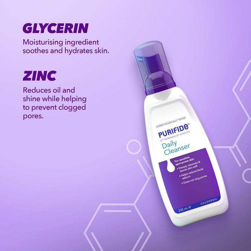 Purifide by Acnecide Daily Cleanser Acne Face Wash for Spot