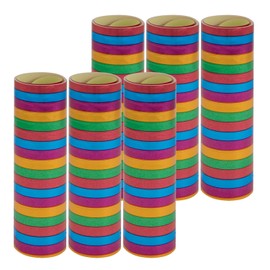 Idena 30554 Metallic Streamers, 6 Rolls of 18 Tears, Made of FSC-Certified Paper, Party Decoration or Birthday