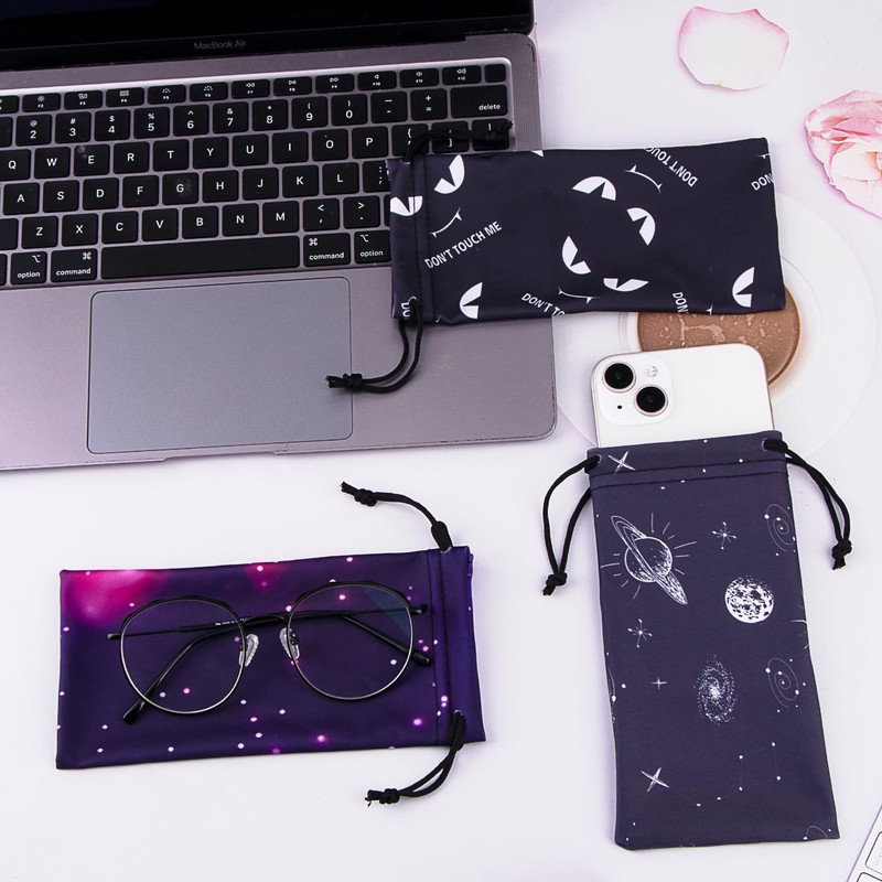 Aatacas Soft Eyeglass Pouch 3 Pack - Microfiber Screen Cleaning