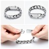Cremation Urn Bracelet for Human Ashes for Men, Silver Cuban