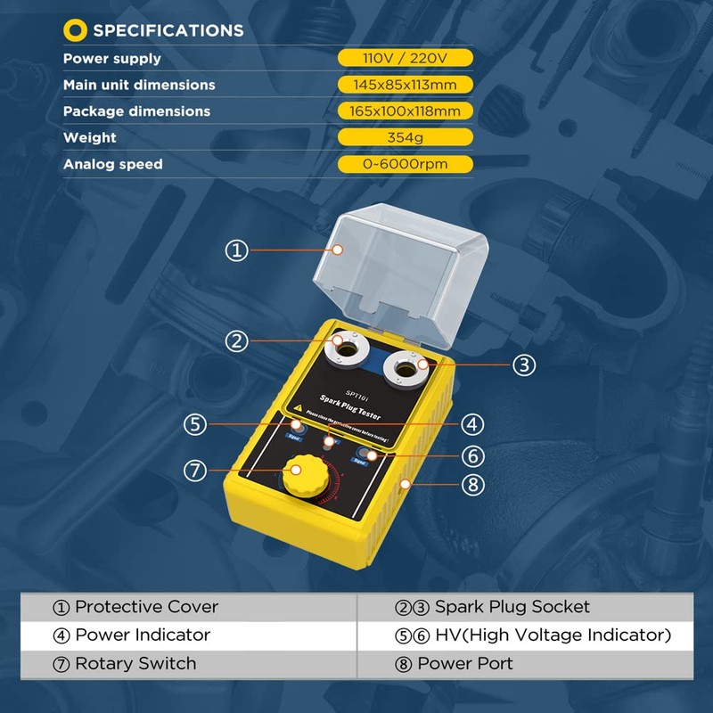 Spark Plug Tester Plug Double Hole Detector Ignition Spark Plug