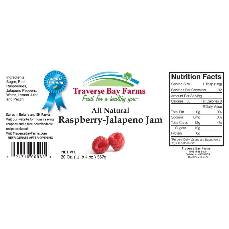 Traverse Bay Farms All Natural Raspberry Jalapeno Jam - 2
