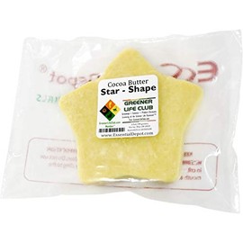 Cocoa Butter - Stretch Star - Kosher - Raw - Unrefined - Natural Cocoa Scent - 3.5 oz Net wt (99 g) - Uses: Creams, Lotions, Balms, Body Butters and many other skin care products - sealed poly bag