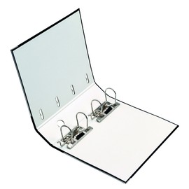 FALKEN Original Falken PP Kunststoff-Doppelordner. Made in Germany. 7 cm breit schwarz für 2x DIN A5 quer Ablage mit Wechselfenster Kontoauszug-Ordner Ringordner Aktenordner Briefordner Büroordner