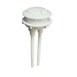 WinZo BT019W Toilet Tank Round Dual Flush Push Button with Thread Diameter 48mm (1.88") Tank Valve Universal Replacement Part Kits, White