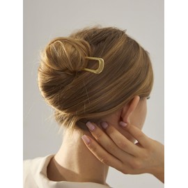 Pack of 2 Gold Metal French Hair Pins, French Hair Pins, Large French Pin Hairpin for Women and Girls