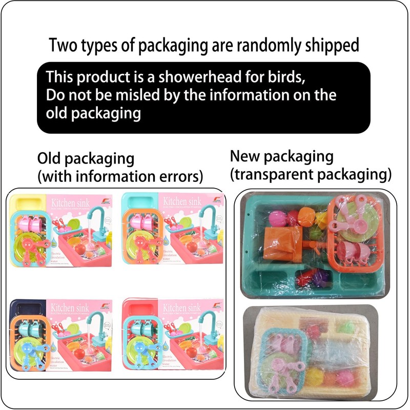 kathson Bird Bathtub,Parrot Shower Box,Automatic Parakeet Bathtub with Faucet,Bird Bathing