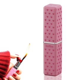 Creative Lipstick Lighter, Adjustable Butane Torch Windproof Lighter, Unique Birthday Gift for Women and Girlfriends (No Gas) (Pink)