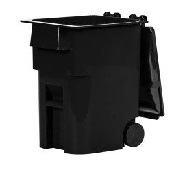 Figures Toy Company MINI Black Trash Can With Lid & Wheels for WWE & AEW Wrestling Action Figures