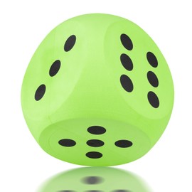 6 Inches Foam Dice,Jumbo EVA Large Dice Educational Toy,Blank Slate Board Game to Get Your Lucky Numbers for Parties and Gifts(Green)