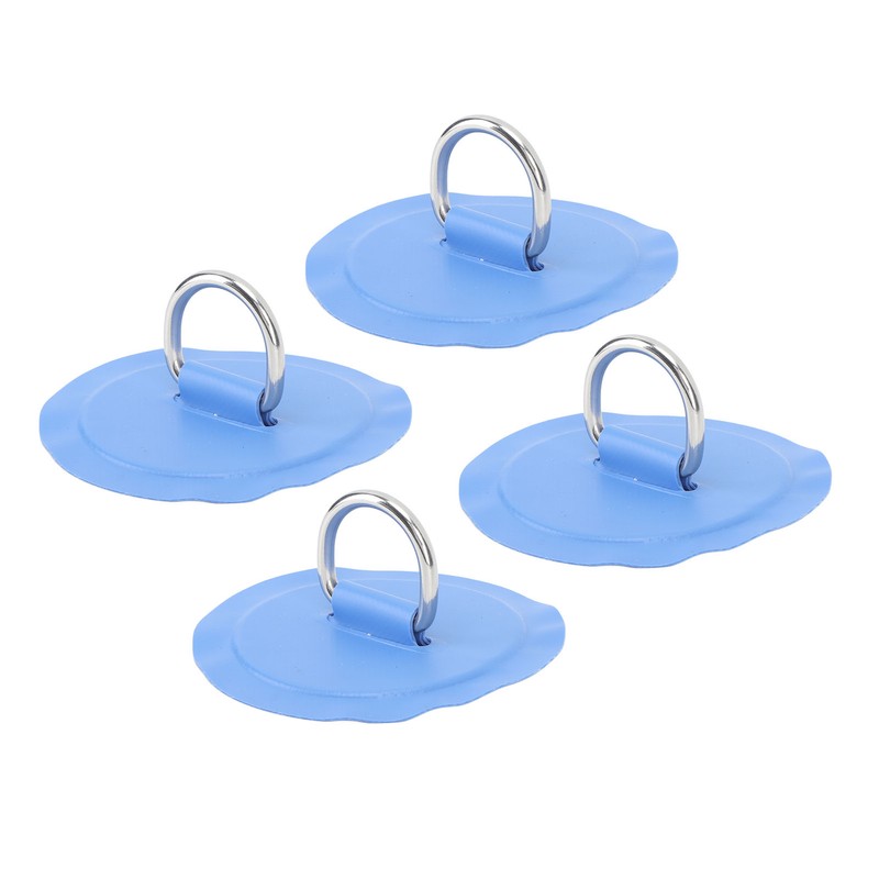 4PCS D Ring Patch PVC Round Shape Strong Stainless Steel