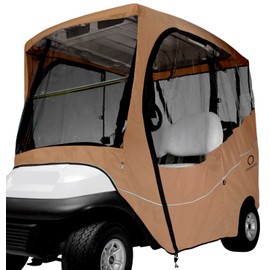 Classic Accessories Fairway Golf Cart Travel Enclosure, Khaki, Short Roof