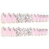 Pink Floral Matte Square Press-On Nails - 24 Pieces -