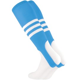TCK Striped Baseball Stirrups Pattern B (Columbia Blue/White, Large)