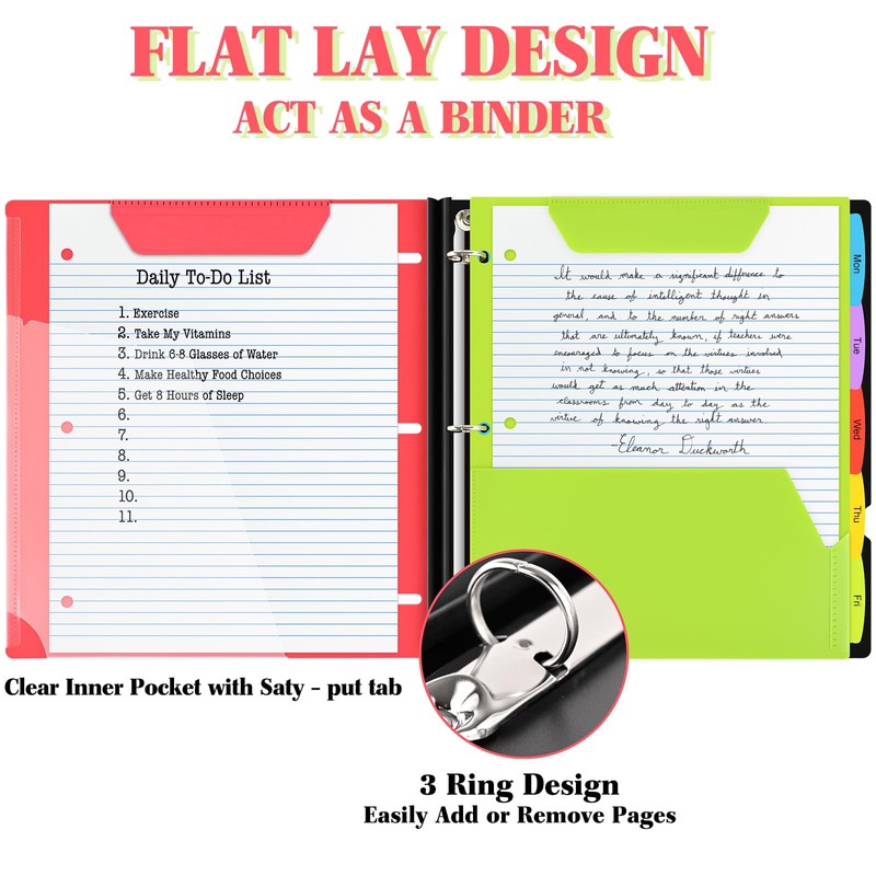 INFUN All-in-one Telescoping Binder Notebook，3 Ring Notebook Binder with 1