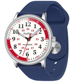 Blisshour Waterproof Nurse Watch for Medical Professionals - Easy Read Dial with Second Hand Women's Mens Watches - Silver Blue