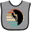 inktastic Rock Climbing Mountain Climber Silhouette Baby Bib Heather and