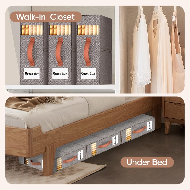 Joymeezo 6 Pack Bed Sheet Organizers and Storage(King &Queen Size)