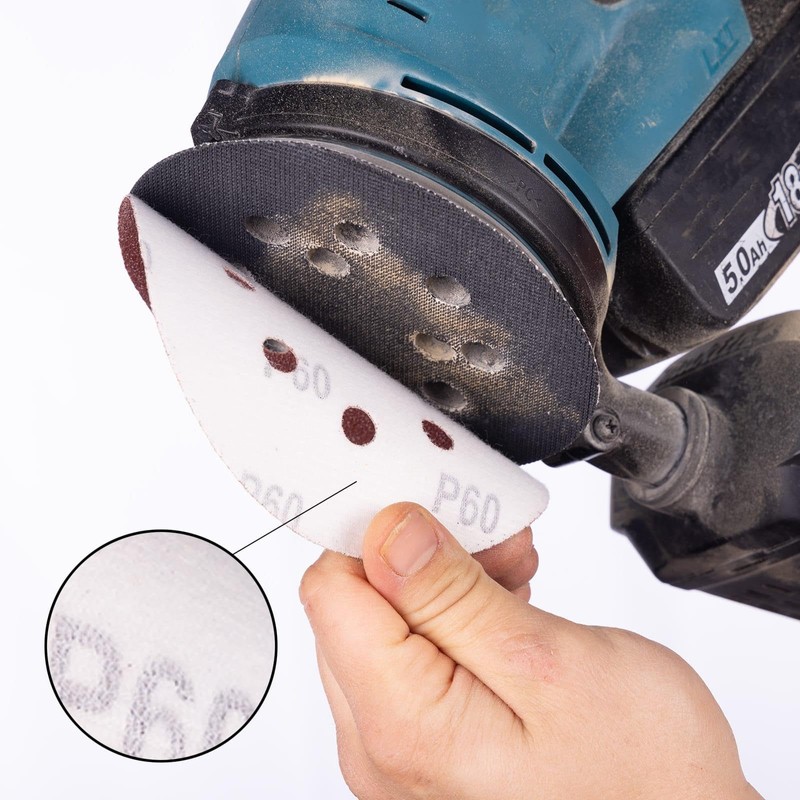 BOOMET Sandpaper Velcro Sanding Discs 125 mm 8 Hole Sets