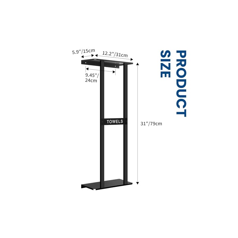 Bathroom Towel Storage Rack, Wall Mounted Bathroom Towel Rack, 30