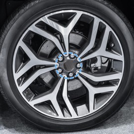 ACROPIX 58mm 4 Clips Auto Wheel Rim Hub Center Caps Cover with Black Carbon Fiber Pattern Sticker Silver Tone - Pack of 4