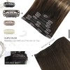 Moresoo Hair Extensions for Women Clip in Human Hair Ombre