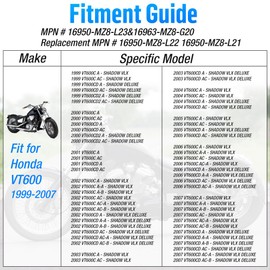 Mabutingti Fuel Tap & Lever for Honda Motorcycle VT600 Shadow VLX Deluxe 1999-2007 Petrol Tap Fuel Tap