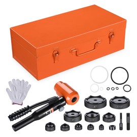 Yescom 15 Ton Hydraulic Knockout Punch Kit with 1/2" to 4" 10-Die Steel Case Heavy Duty Conduit Hole Digger Cutter Set