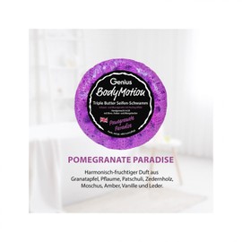 Genius Body Motion Triple Butter Soap Sponge Pomegranate Paradise