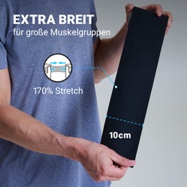 TRUETAPE Kinesiotapes Extra Wide I Kinesiology Tape (10 cm x 5 m) | Tape for Large Muscle Groups | Skin-Friendly, Waterproof and Sweat-Resistant | Black