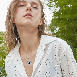 ONEFINITY Yin Yang Lotus Necklace 925 Sterling Silver Lotus Pendant Necklace Yin Yang Lotus Jewelry Gifts For Women