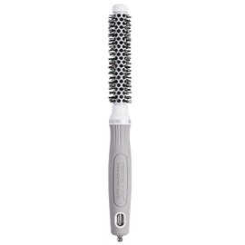 Olivia Garden Ceramic + Ion Round Thermal Hair Brush - Not Electrical - Professional Blowout Brush for Normal to Thick Hair - 0.5"-Diameter Barrel - White and Grey - CI-15
