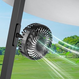 A2C - Ventilador de carrito de golf con base magnética recargable, ventilador portátil de 3 velocidades, 4000 RPM, fuerte flujo de aire c...