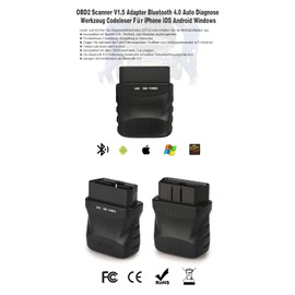 Erisin Mini OBD2 Diagnosegerät OBD2 Bluetooth Adapter Diagnosegerät Auto Tool Version 1.5 Diagnose Engine Code Reader ​für Android