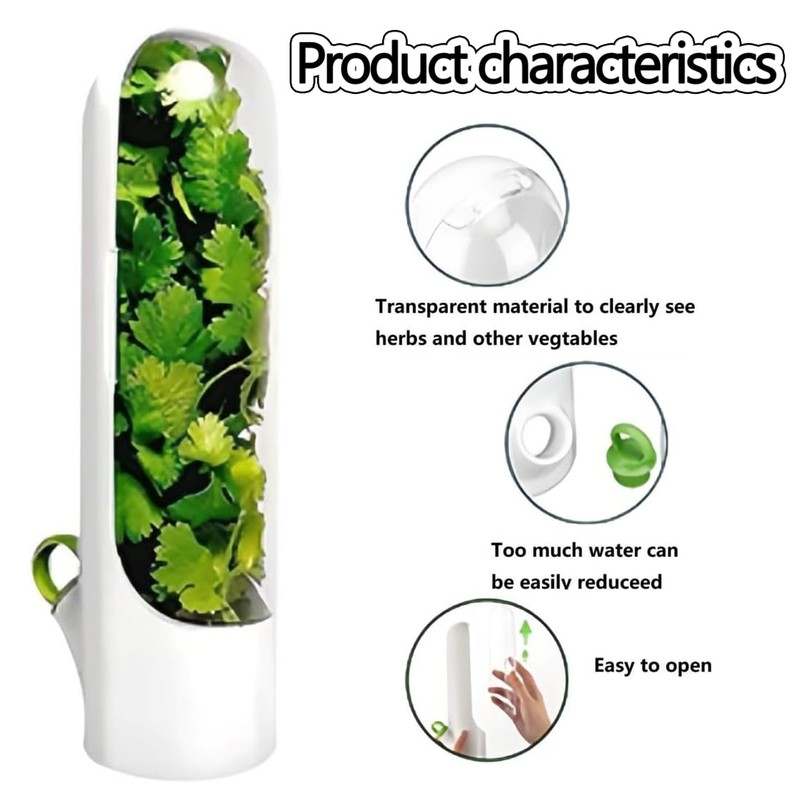WADY 3 pcs Herb Keeper, Herb Saver for Refrigerator, Herb
