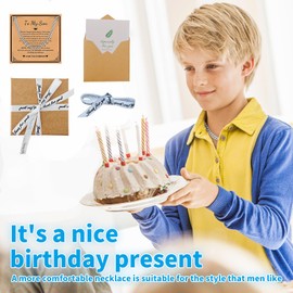 Bloom Verge Son Silver Cuban Chain Gifts Boys Mens,3mm/5mm/6mm,18/20/22 Inch Necklace Chain 13th 16th 18th 21th Brithday Jewelry Gift Box for Son(3cm/22)