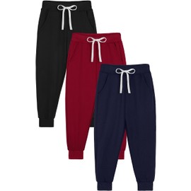 Resinta 3 Pack Toddlers and Baby Boys Pull-On Pants Kids Sport Jogger Casual Active Playwear Sweats Pants with Pocket