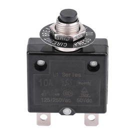 Kuoyuh 88 Series 10A, Akozon Current Overload Protection DC 50V AC 125-250V Manual Thermal Switch Circuit Breaker Reset Over Fuse Therma Switch Circuit Breaker (10A)