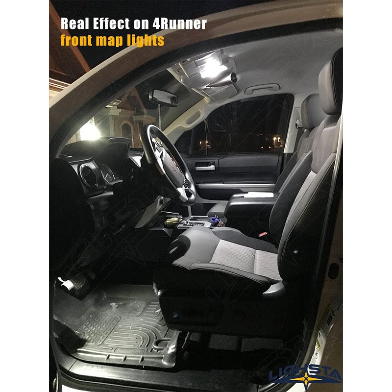 LIGHSTA 9PCS Super Bright White Interior LED Light Kit Package
