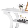 ZenStyle Wood Console Table with Curved Legs and Shelf, 3