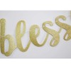 35 Years Blessed Banner, Funny Gold Glitter Sign for 35th