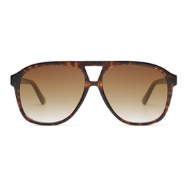 SOJOS Retro Large Aviator Sunglasses for Women Men Classic UV400 Oversized Aviators SJ2315, Brown Tortoise/Gradient Brown