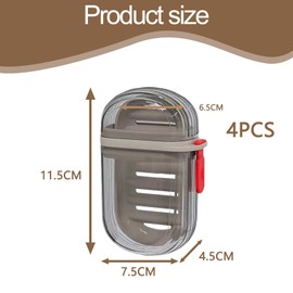 4 Pcs Travel Soap Case, Transparent Black Soap Holder Travel Portable & Leak-Proof for Shower Gym Camping