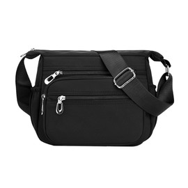 FAVORTALK Ladies Crossbody Handbags Across Body Shoulder Bag with Adjustable Strap Waterproof Nylon Phone Purse Lightweight Multi Pockets Messenger Bags - B39611