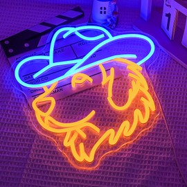 Xixkilly Golden Retriever Neon Sign for Wall Decor Dog Neon Light Cowboy LED Neon Sign Cute Retriever Led Neon Light for Bedroom Zoo Pet Shop Decoration