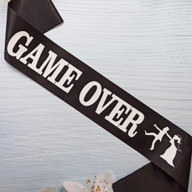 Game Over Bachelor Party Groom Sash, Funny Wedding Engagement Gift Idea for Video Gamer Groom to Be