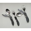 Camping 2 Piece Stainless Steel Cutlery Set with Carabiner and