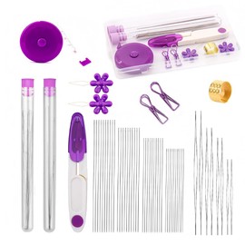 Bead Needle Set Stainless Steel Sewing Needles Big Eye Long Beading Needles with Storage Box Embroidery Needles for Craft Jewellery Making